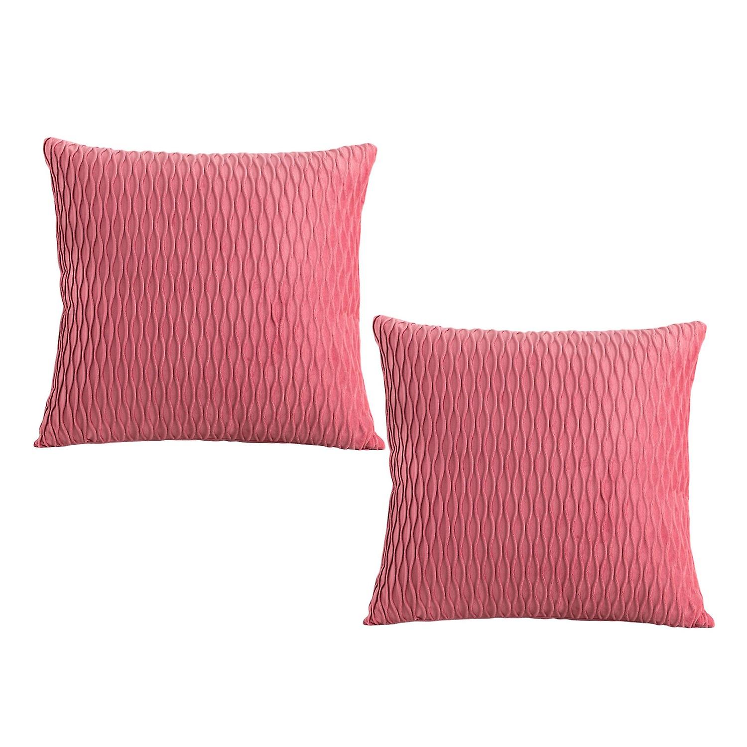 2Pcs Pillowcase Decorative Swipe Smoothly Embossed Wrinkle Dustproof Plush Sofa Cushion Pillow Cover