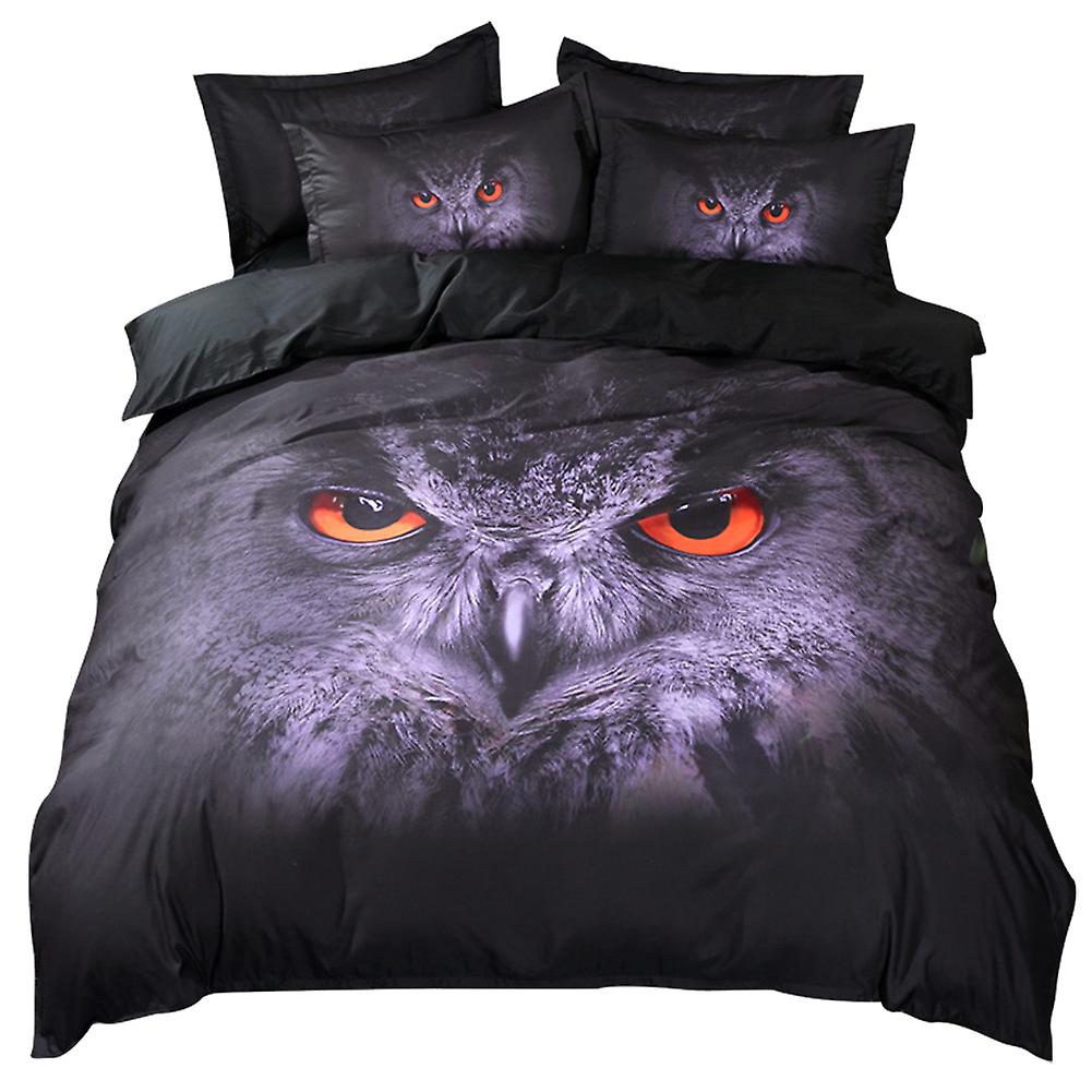 3D Owl Printing Soft Duvet Cover Set Polyester Bedding Set(Single Size)