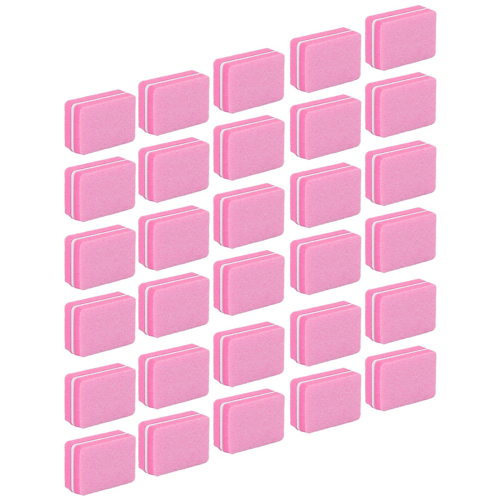 30pcs Mini Nail Buffer Professional Portable Home Salon Nail Buffing Sanding Block Manicure ToolPink