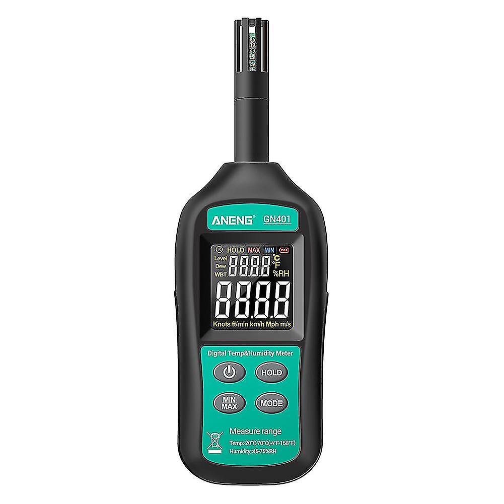 Digital Display Abs With Dew Point Wet Bulb Auto Power Off 2 In 1 Lcd Backlight Temperature Humidity Meter Battery Powered Home
