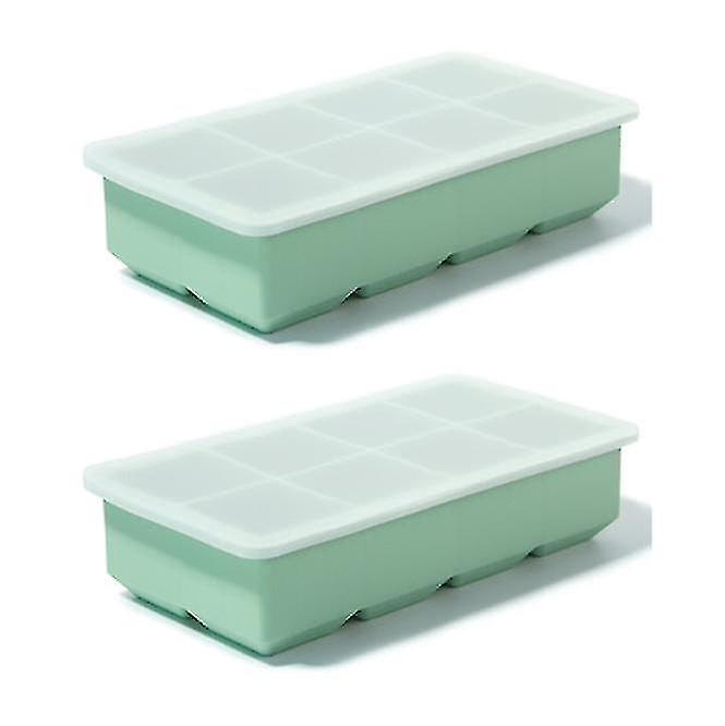 Large Square Ice Cube Maker, 2-Pack Silicone Vintage Ice Cube Tray