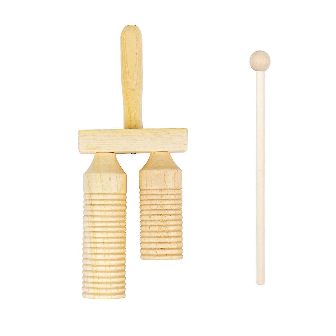 Orff Percussion Wooden Clapper Twin Tone Block Early Education Musical Instrument Sy-76