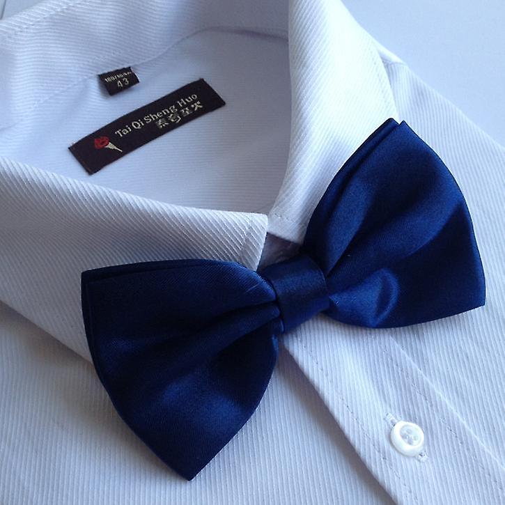 solid mens bow tie for men blue bowtie