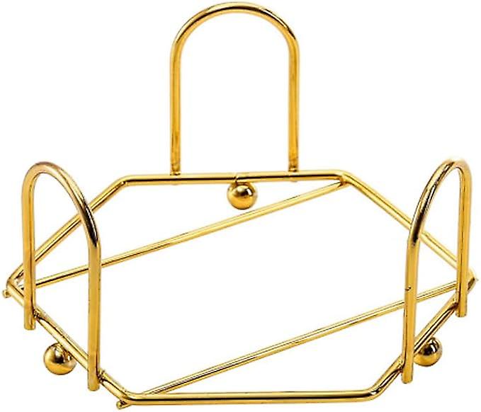 Modern Coaster Holder Hexagon Gold Iron Metal Coaster Holder 4 Inch Bulk Coaster Storage Box for Round and Square Coasters for Bar, Kitchen, Home, Co