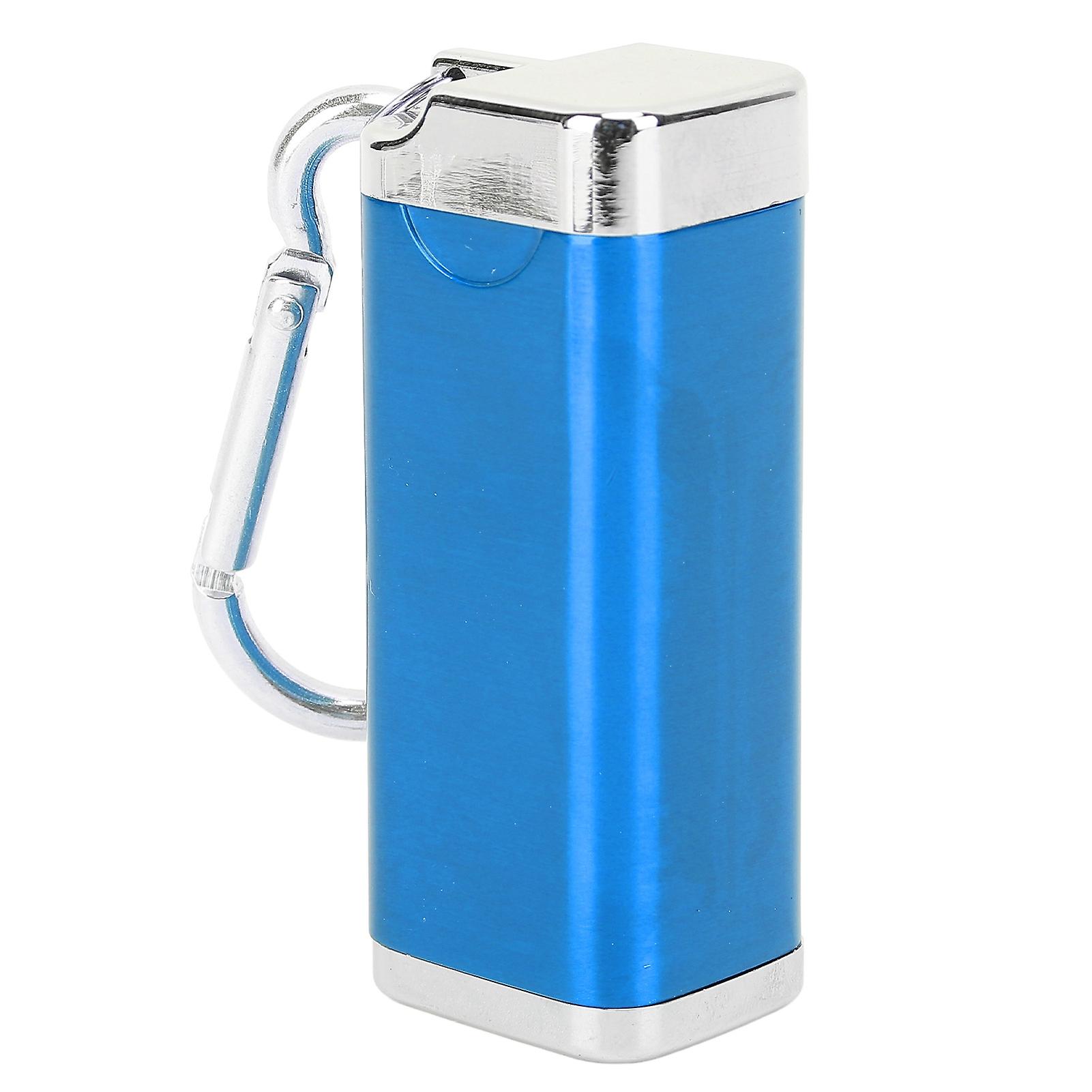 Stylish Portable Aluminum Alloy Ashtray with Lid for Car, Mini Cube Ashtray Blue