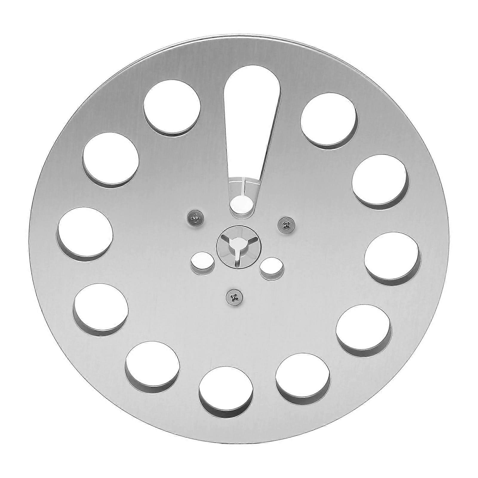 Carrete de cinta de 1/4 de 7 pulgadas universal con 11 orificios, resistente al viento, vacío, para grabación, plateado