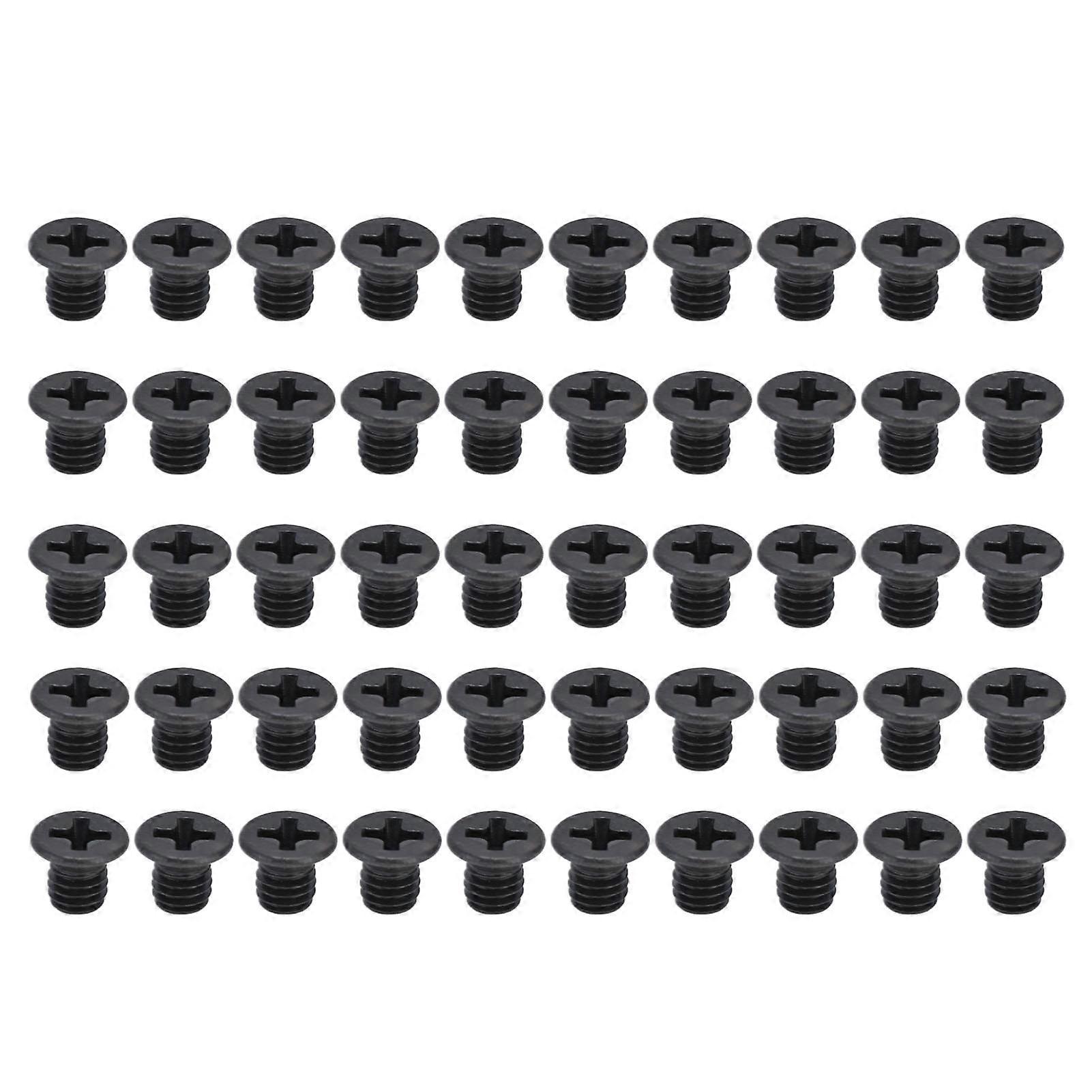 50Pcs Countersunk Cross Screws DIN 965 Black Galvanized Machine Screw Assortment KitM3x4