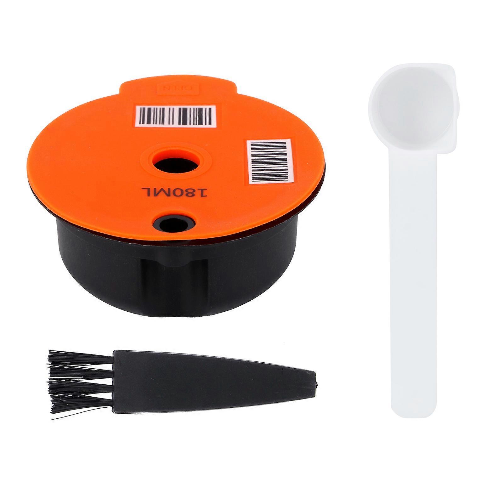 Coffee Capsule Reusable Refillable Coffee Filter Cup with Spoon Brush Coffee Accessories180ML