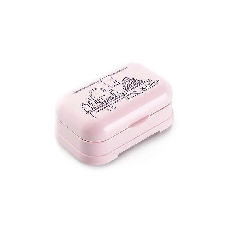 Portable household soap box with lid, (pink)