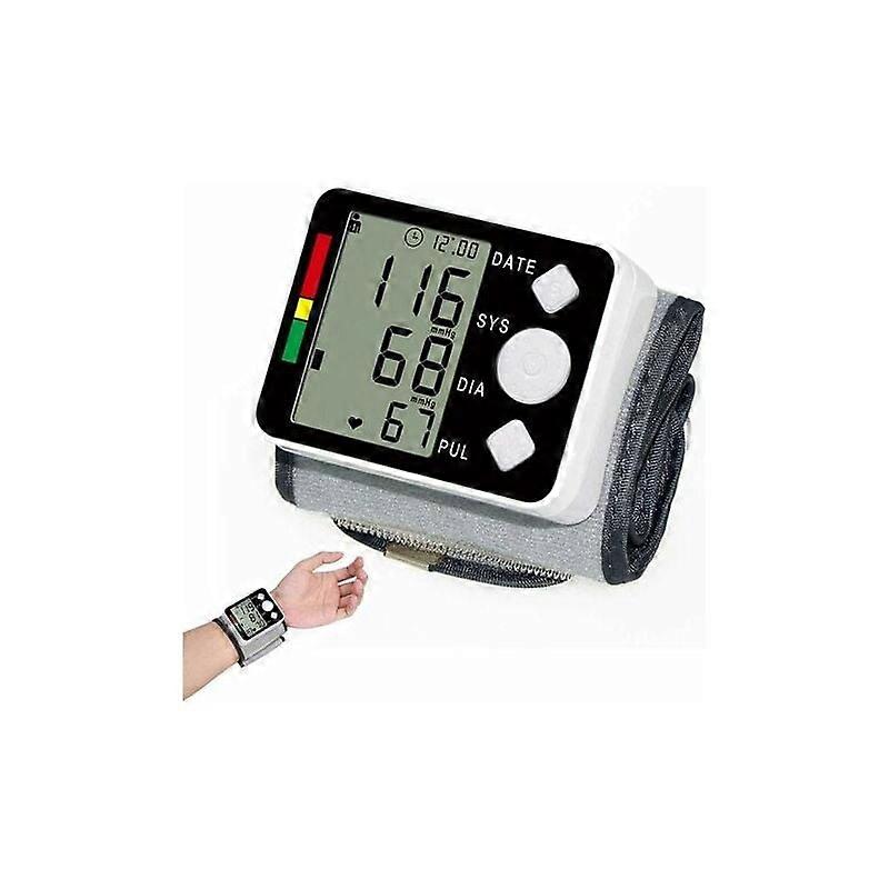 Wrist Blood Pressure Monitor for Home - Automatically measure your blood pressure monitor with pulse detection by heart rate - 2 x 99 memories