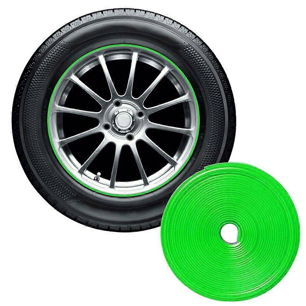 green 26FT Car Wheel Hub Rim Trim Tire Ring Guard Rubber Strip Protector Decor Sticker 76239 No.76239 No.76239