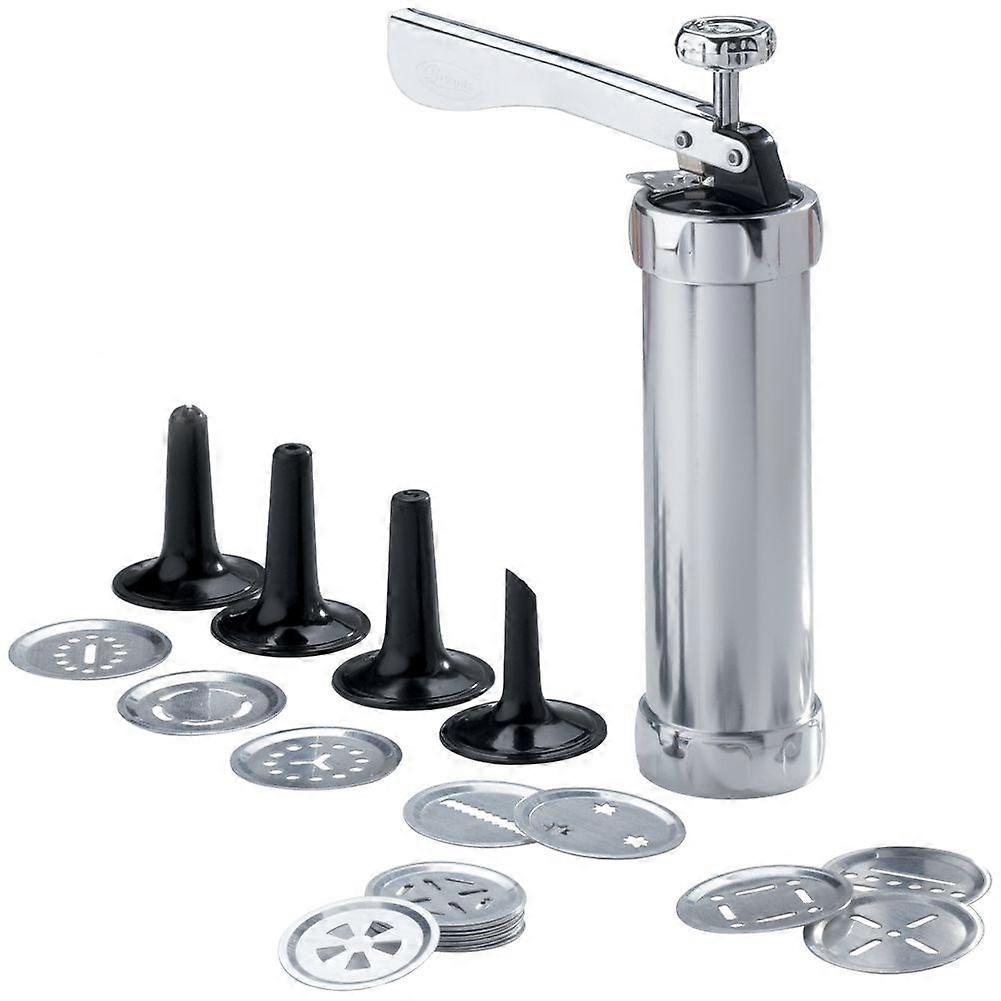 Cookie press 21 cm: Decorate cakes and desserts with 25 pieces