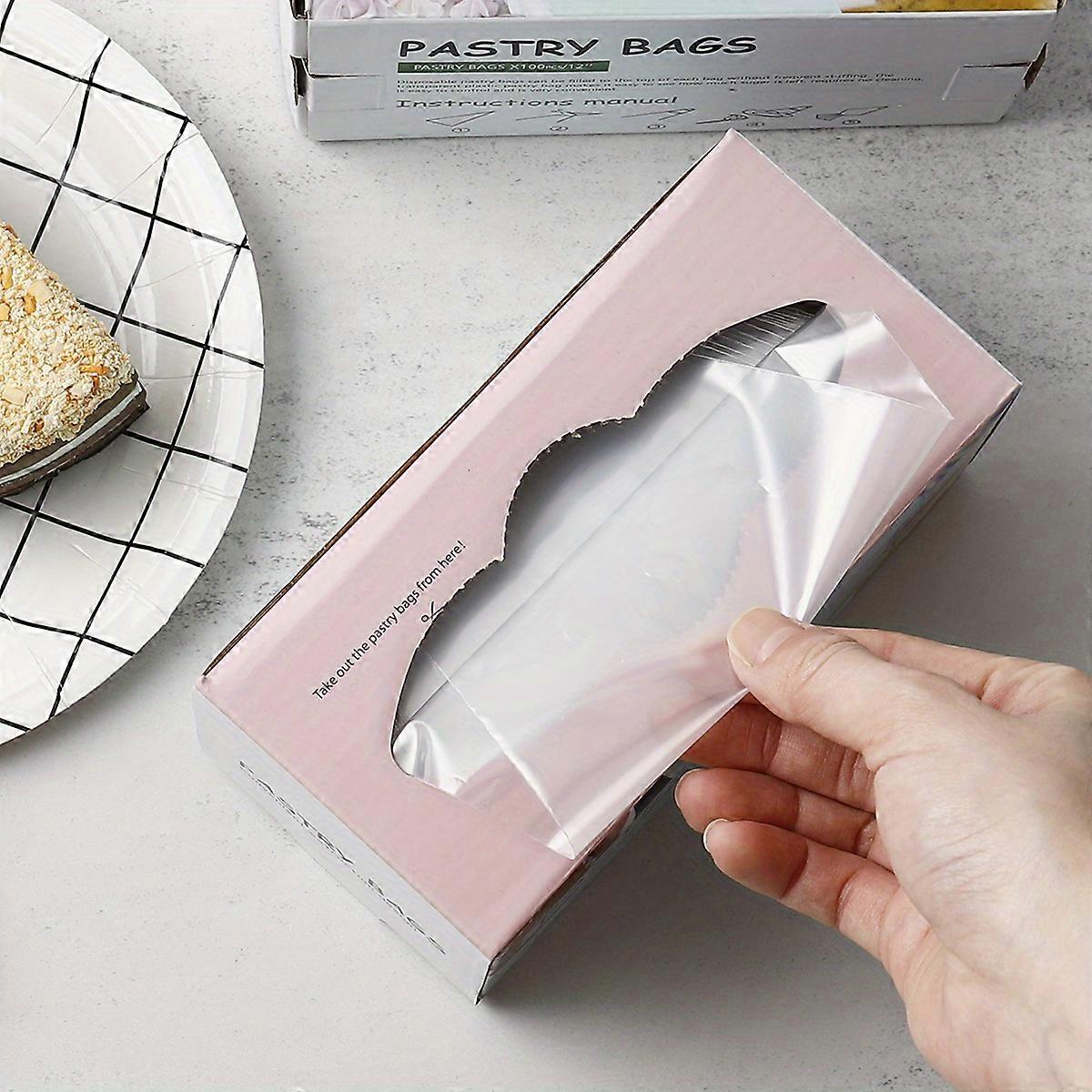 100pcs, Disposable Pipping Bags (12''x7''), PET Pastry Bags, For Icing And Frosting, For DIY Cookie Making, Cake Decorating, Baking Tools, Kitchen Gad