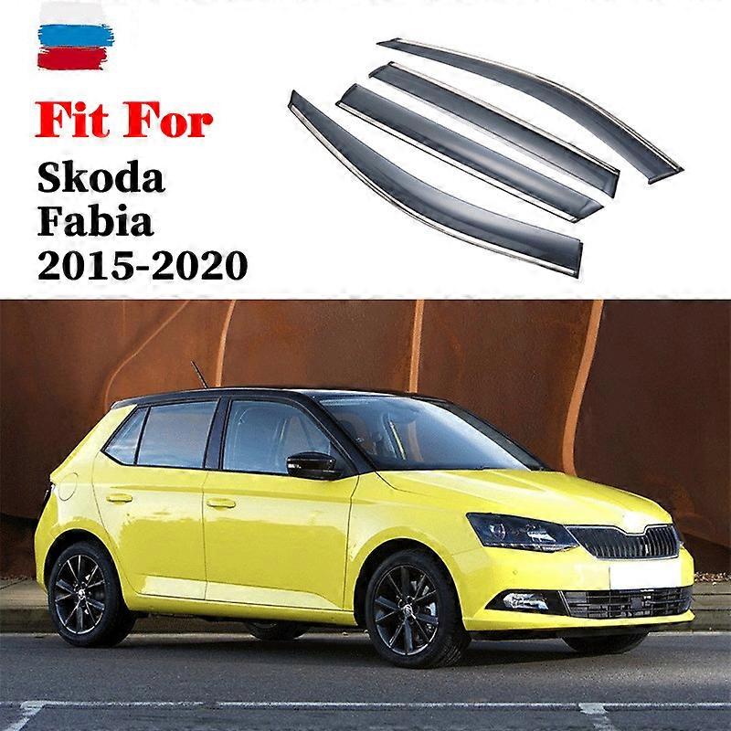 Μοναδικά αξεσουάρ αυτοκινήτων για Skoda Fabia 2015-2020 Καλύμματα γείσο παραθύρων αυτοκινήτου Σκιά εξαερισμού Ασπίδα βροχής Προστατευτικός εκτροπέας Τέντες Καταφύγια