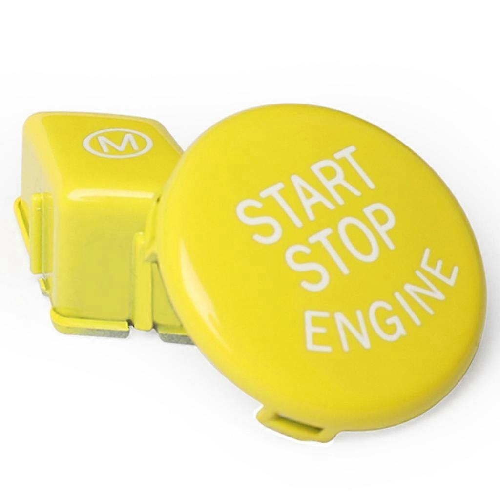 Car Steering Wheel Yellow M Switch Button Cover Trim Start Stop Button for 3-Series E90 E91 E92 E93 M3