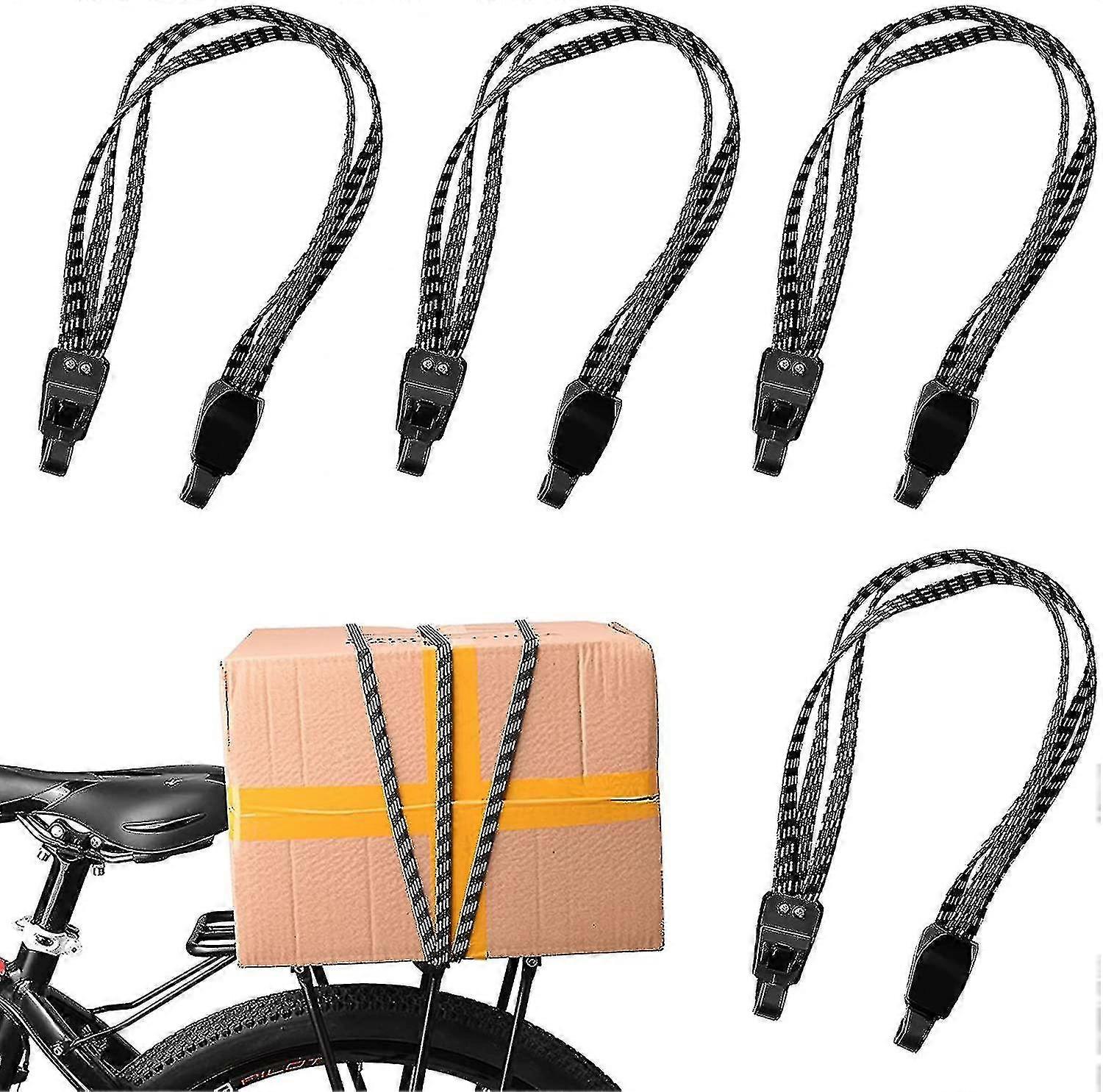 4pcs Elastic Bungee Cords With Hooks, Bicycle Luggage Carry Strap