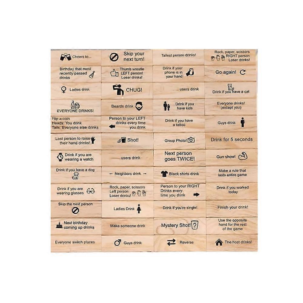 48 Pieces Questions Tumbling Tower Game, Tower Stacking Blocks Drinking Game