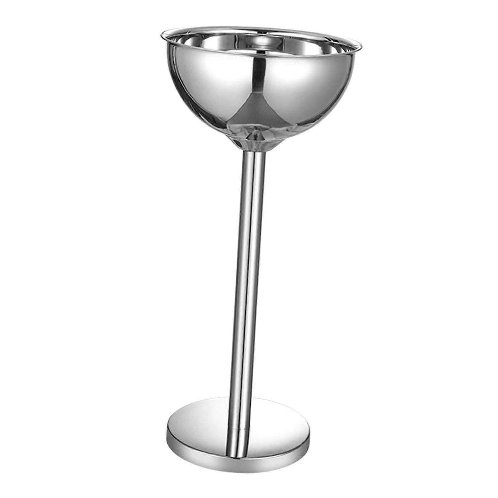 Ice Bucket with Stand Stainless Steel Ice Cube Container for Club Wine Party Argent