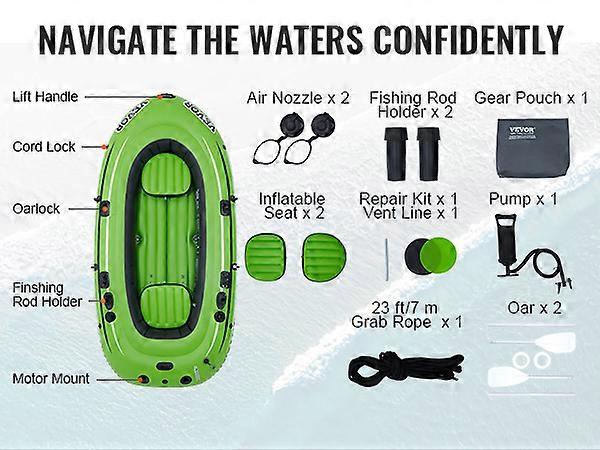 Inflatable Boat, Strong PVC Portable Boat Raft Kayak, 45.6