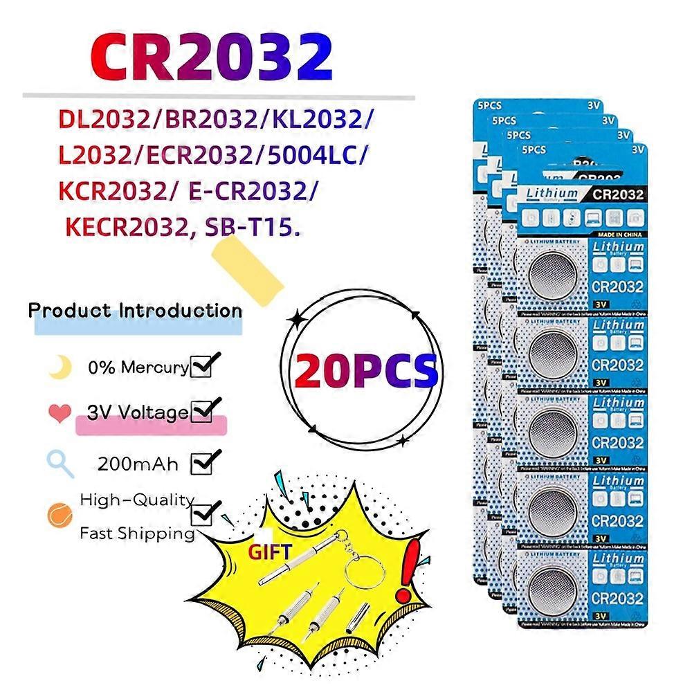 CR2032 Lithium Coin Cell Batteries For Watch Toy Calculator Car Key Remote Control Button Coin Cells