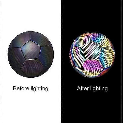 Leuchtende Fußball/Fußball - Reflektierend - Holografisch - Leuchtend im Dunkeln Fußball - Kinder und Erwachsene - Unisex - Weiß / Schwarz / Pink / Blau / Gelb - Größe 5