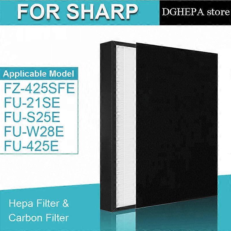 For Sharp Air Purifier FZ-425SEF HEPA Filter and Carbon Filter For FU-21SE  FU-S25E  FU-W28E  FU-425E  FZ-425SEF