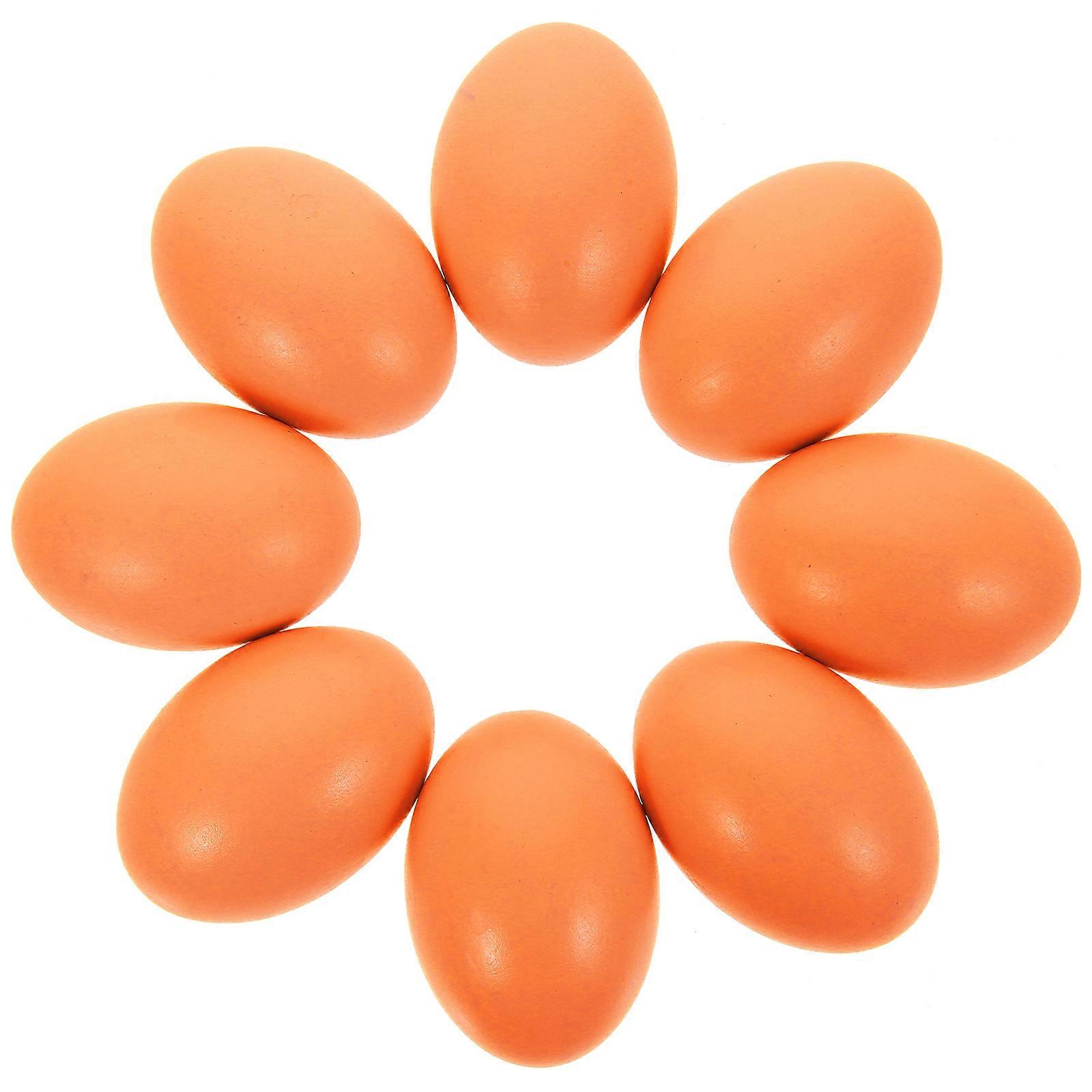 8Pcs Artificial Eggs Crafts DIY Wood Eggs Fake Eggs Realistic Artificial Eggs DIY Fake Egg Decorations