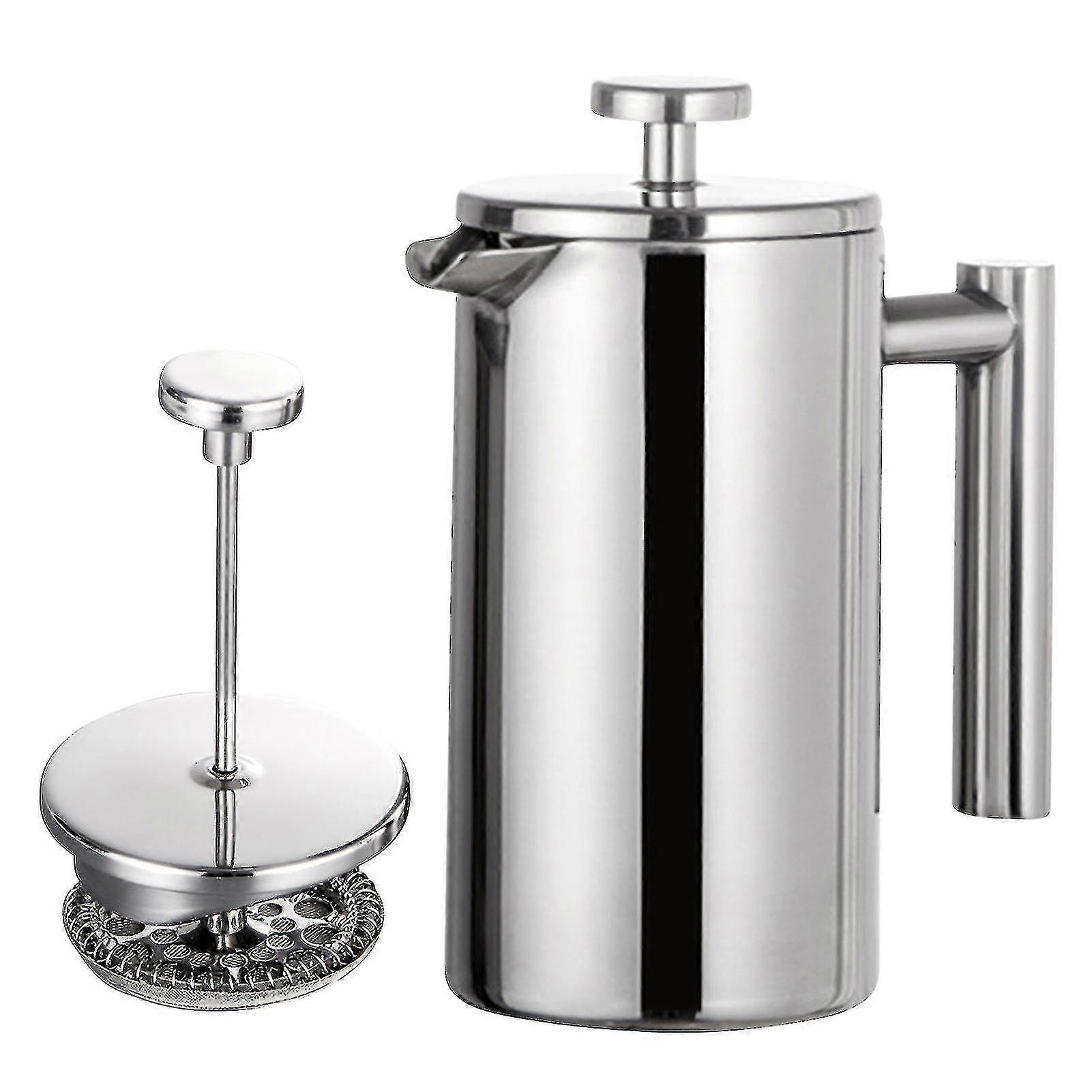 French Press Double Walled Insulated Stainless Steel   Maker Pot With Mesh Filter