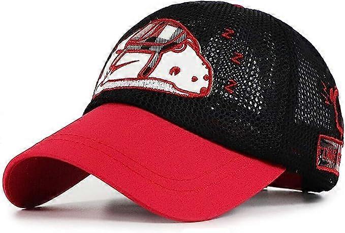 Children's Baseball Cap Summer Breathable Mesh Cap Boys Trucker Capwhite