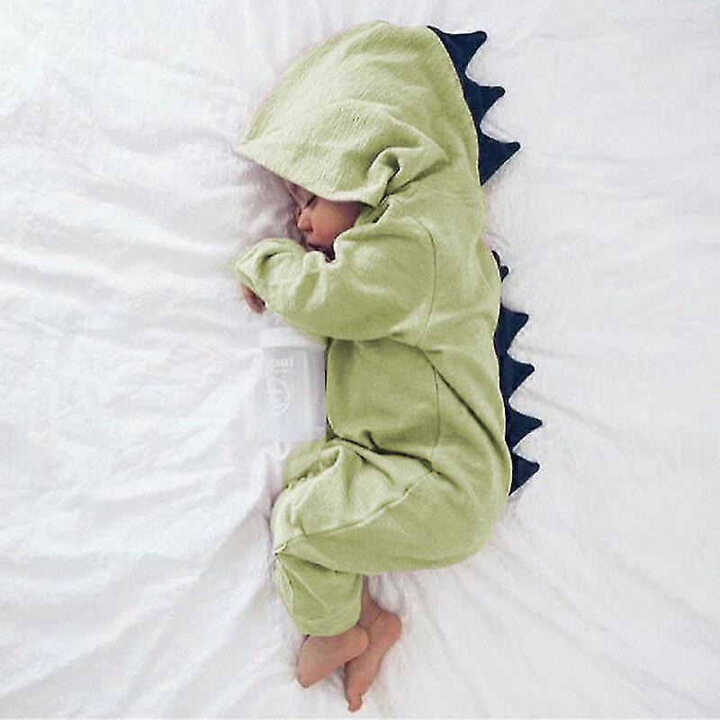Newborn Toddler Baby Dinosaur Hooded Romper Soft Jumpsuit Infant Pyjamas Sleepwear Pjs
