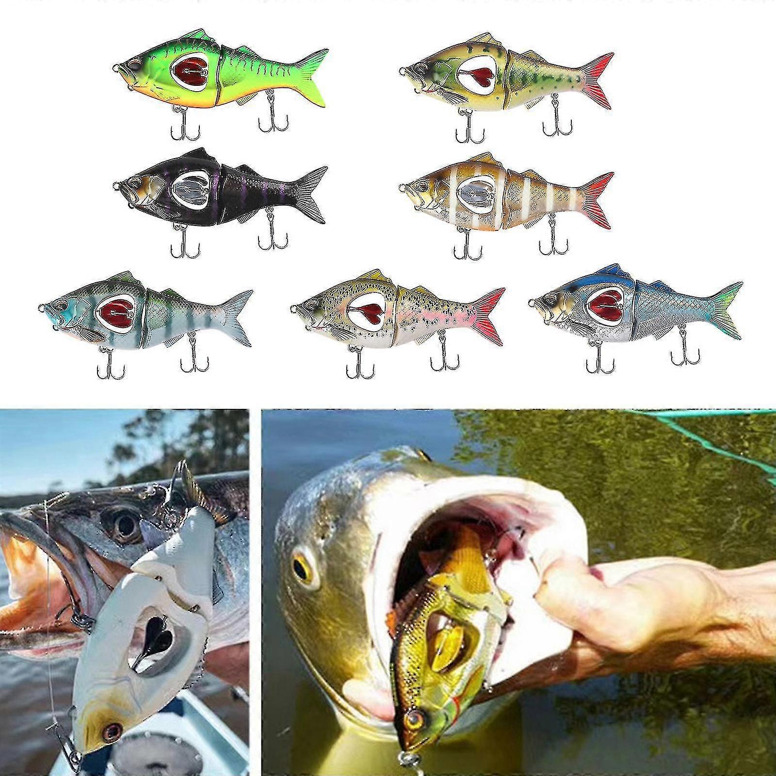 3d Jointed Casting Lure Trebles Hook Hard Crankbait Sink Tackle Swimbait