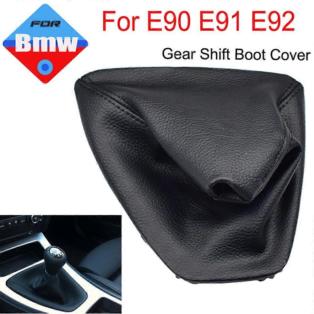 Leather Manual Shift Gear Stick Cover Boot Black Leather Boot Frame For BMW E30 E36 E39 E46 E81 E82 E87 E88 E90 E91 E92 E93