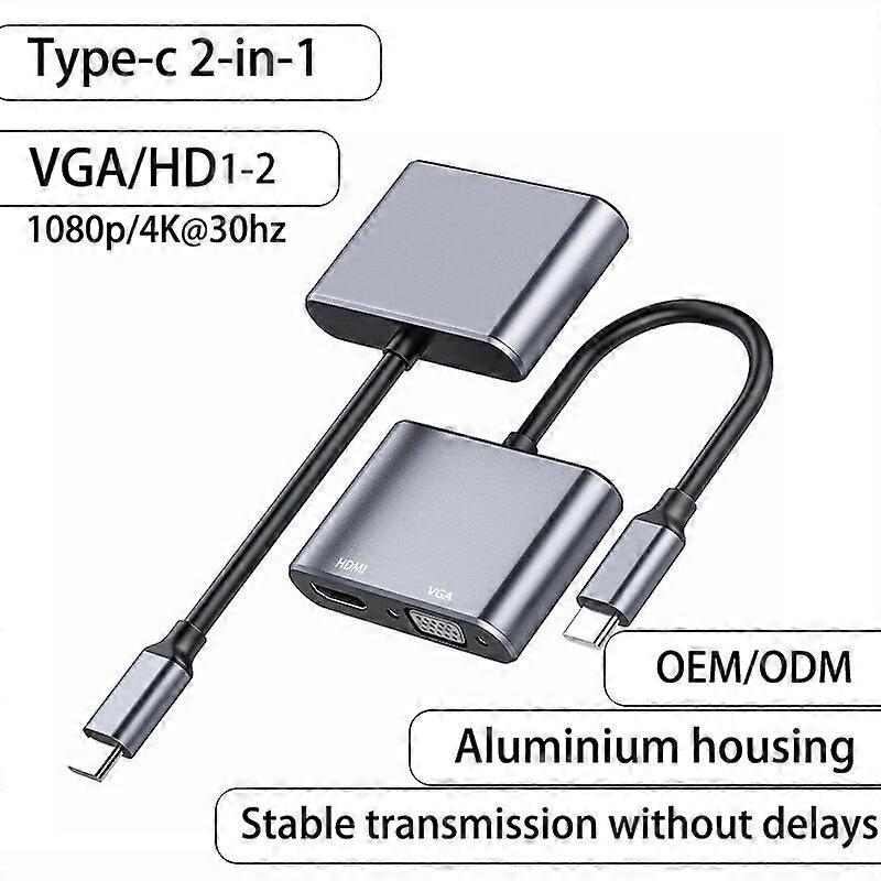 Typec To Hd 2 In 1 Expansion Dock  Mobile Phone  Laptop  Mac Projection Screen  TV Projector Converter