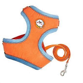 Walking Breathable Harnesses With Bell Chest Strap Leash Adjustable Pet Chest Strap