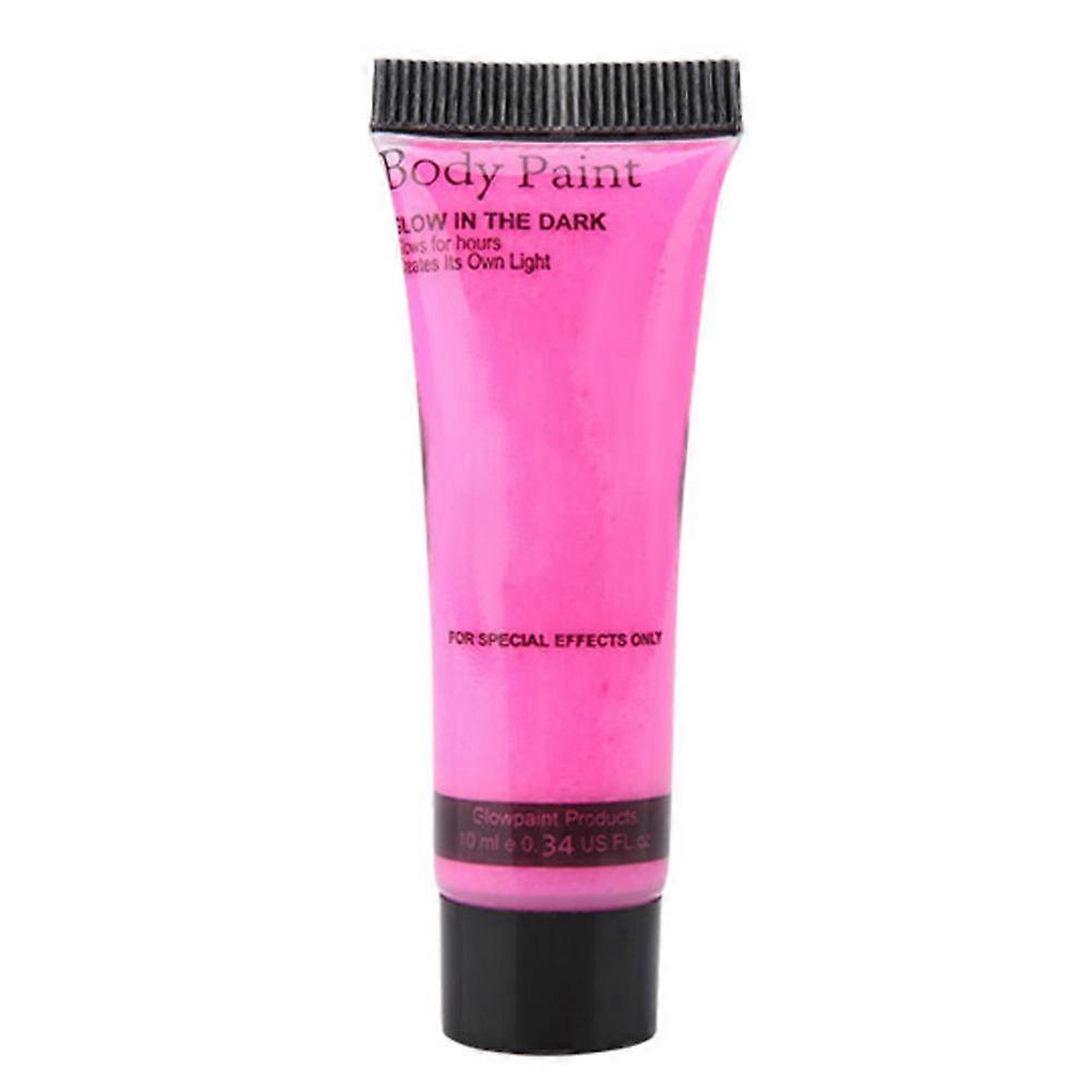 10ml Face Body Paint Tubes Washable Drawing Fluorescent Pigment for Dancing Party (rose red)