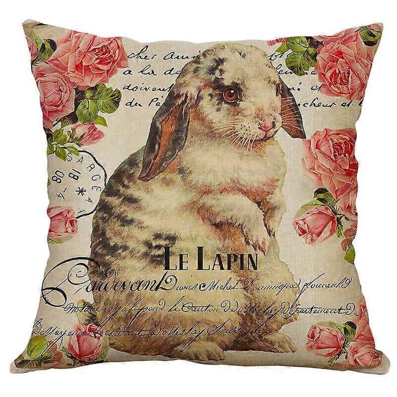 農家イースター枕カバーバニー春の花スロークッションカバーデザイン1515jpjcjh