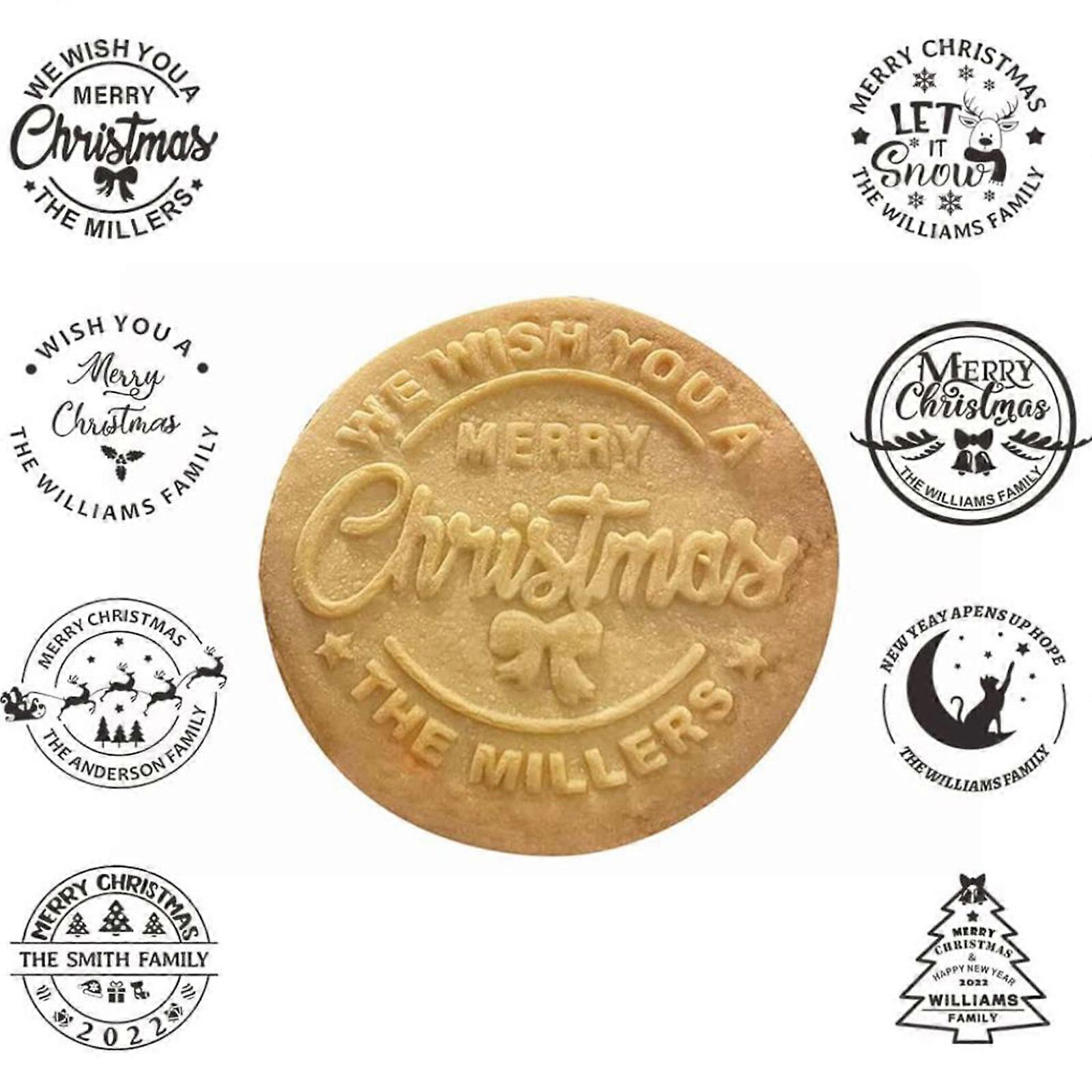 Personalized Christmas Cookie Stamp Christmas Cookie Mold With Your Name 3d Raised Design Merry Christmas Personalized Cookie