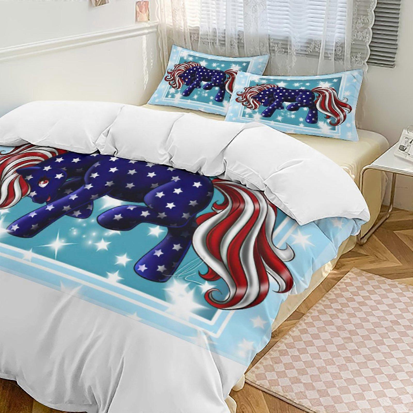 v657 דגל ארה"ב סט מיטת טווין 3 חלקים עמיד בפני דהייה מיקרופייבר io657