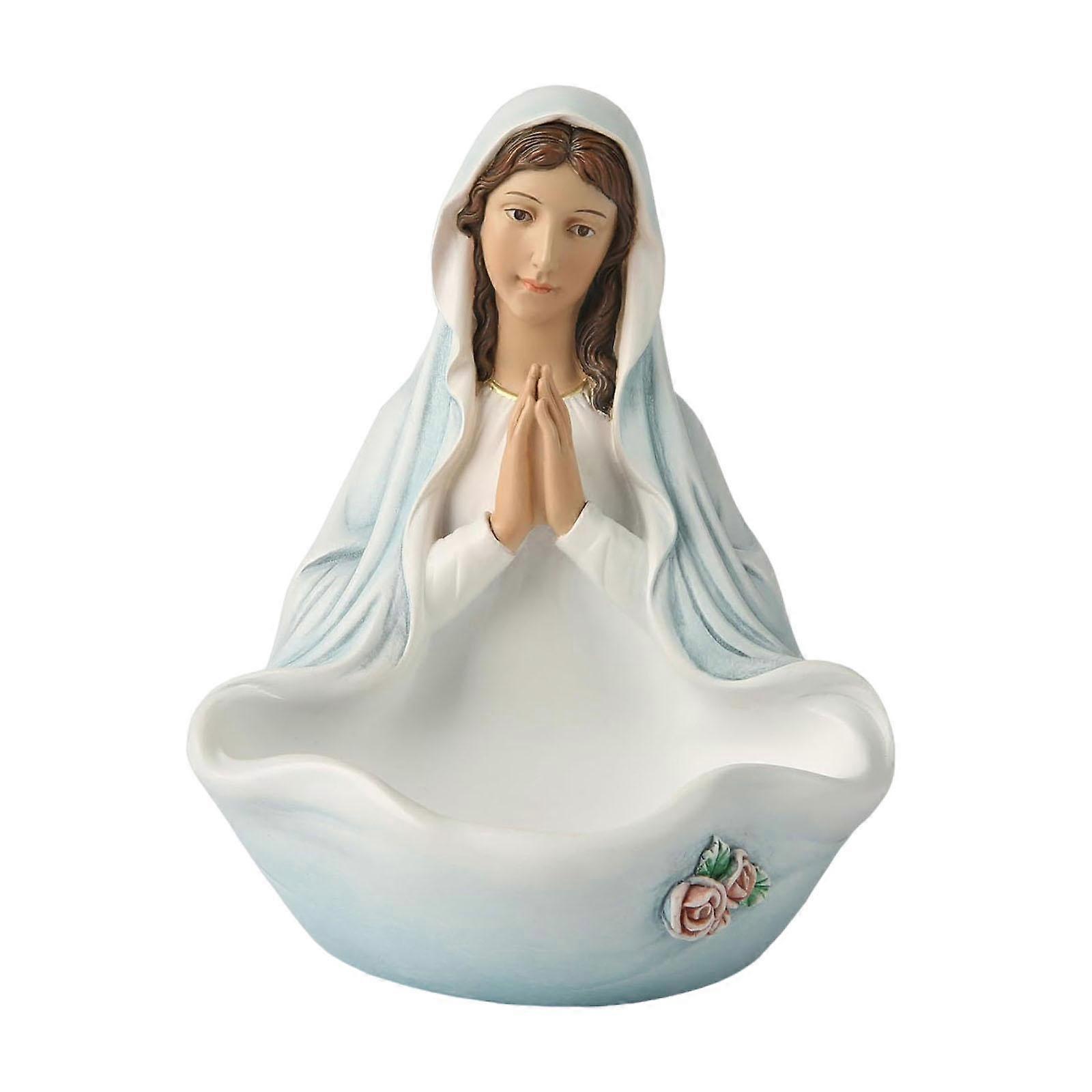 Virgin Mary Statue Key Bowl Creative Decorative Tray for Entry Table Bedroom Style A