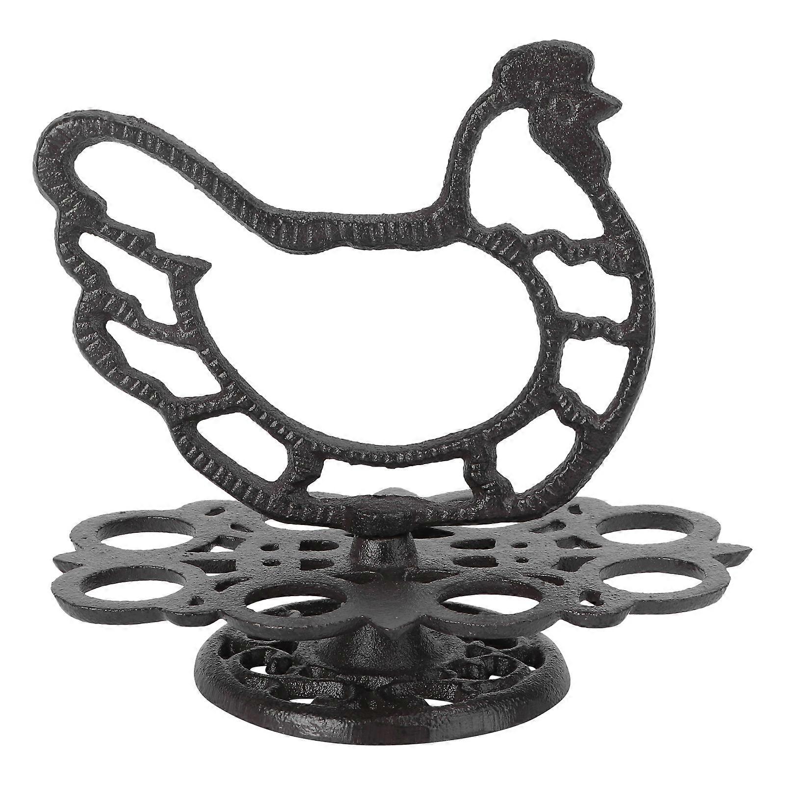 1Pc Retro Egg Rack Iron Egg Storage Holder Kitchen Egg Storage Rack (Black)