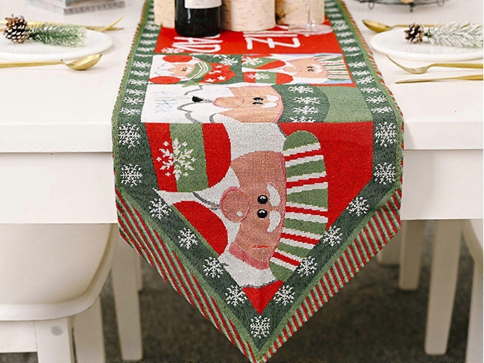Santa Claus Christmas Table Runner Table Flag Home Table Decoration