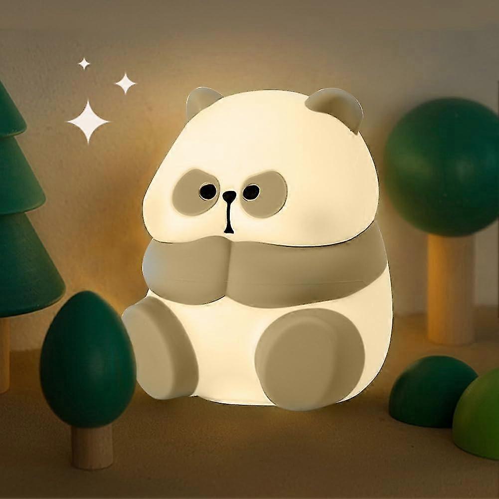 Veilleuse panda pour enfants, 3 modes, mignonne, douce et moelleuse, avec minuteur, USB, LED, intensité variable, pour chambre à coucher