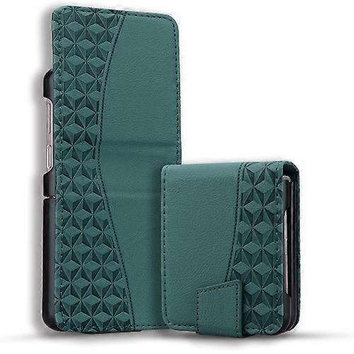 For Samsung Galaxy Z Flip5 Business Diamond Buckle Leather Mobile Phone Case with Lanyard