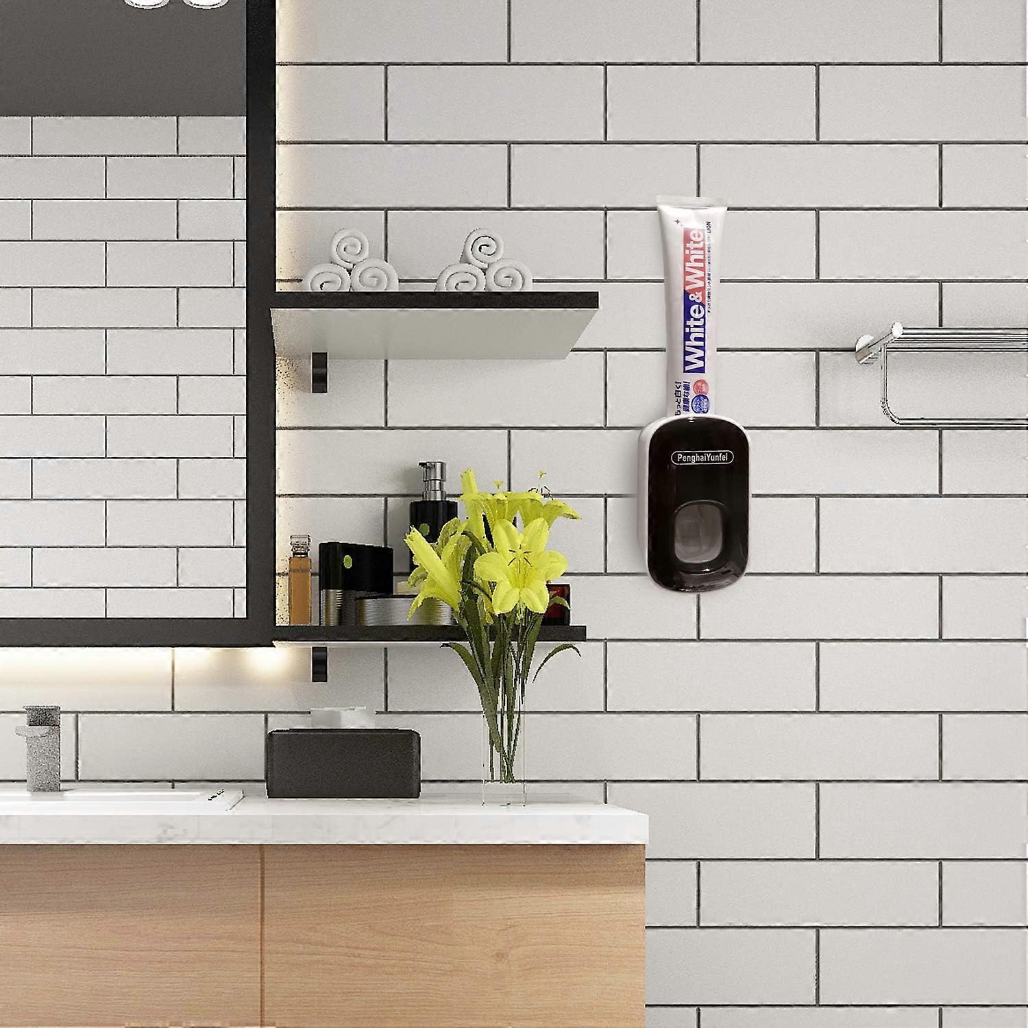 Toothpaste Dispenser, Wall Mounted Automatic Toothpaste Squeezer, for Toilet Shower Bathroom (Black),2024 Ping