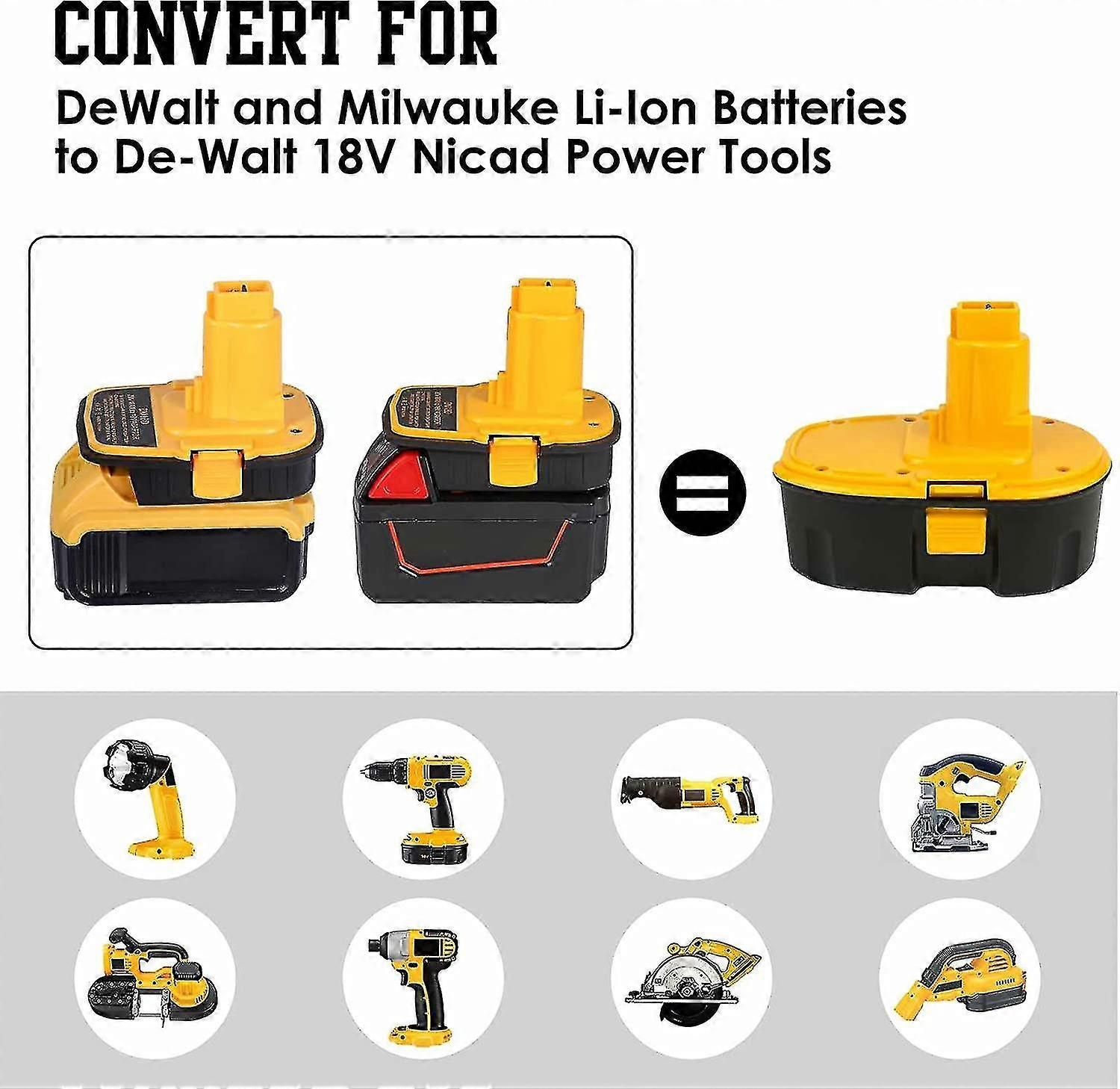 Tulepowceeng DM18D Battery Adapter Compatible with Dewalt 18v Tools, Convert