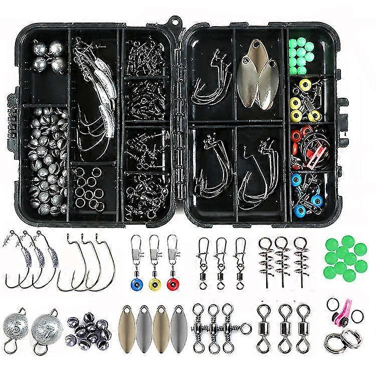 155ピースフックスイベルプラムリングシーロックカープタックルアクセサリーボックス釣りキットロックフィッシングキットボックス
