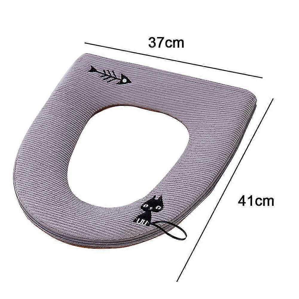 Warm Plush Washable Thicken Toilet Seat Cover Pads Mat With Handle And Zipper
