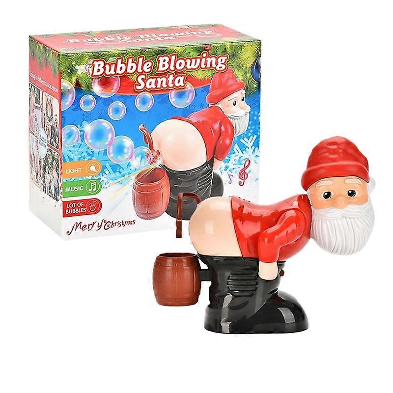Christmas Bubble Blowing Machine From Santa Claus Butt Funny Props Xmas