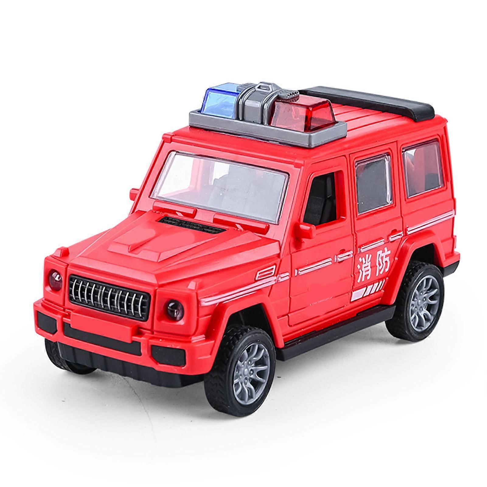 Pull Back Car Toy Durable Friction Powered Wind Up Push and Run Toys for Toddlers Boys Girls Educational Play Fire Truck
