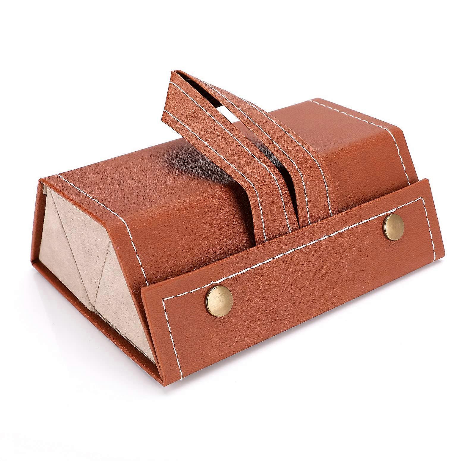Glasses Storage Box, 3-Slot Eyewear Storage Box Glasses Display Storage Organizer Box PU Leather Sunglasses Eyeglasses
